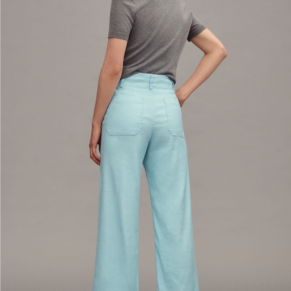 Mauve Collette Cropped Wide Leg Pants: Linen Edition